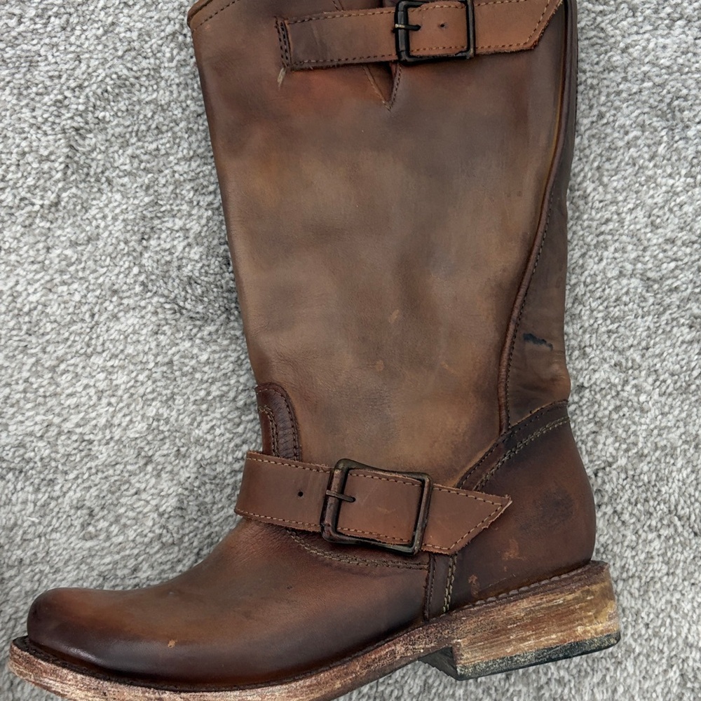 Freebird Brown Leather Combat Boots - Picture 3 of 4